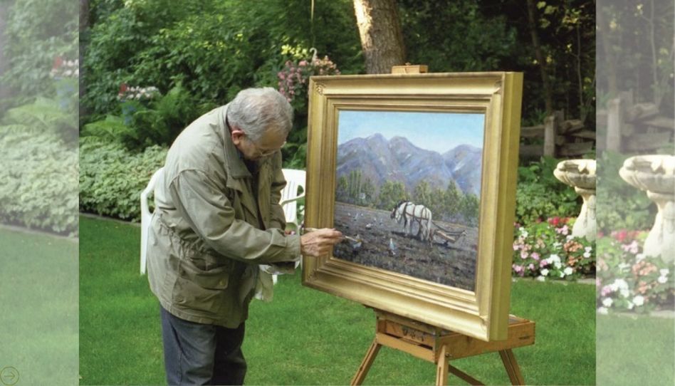 Presidente Boyd K. Packer pintando