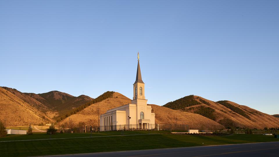 Templo de Star Valley Wyoming pôr do sol