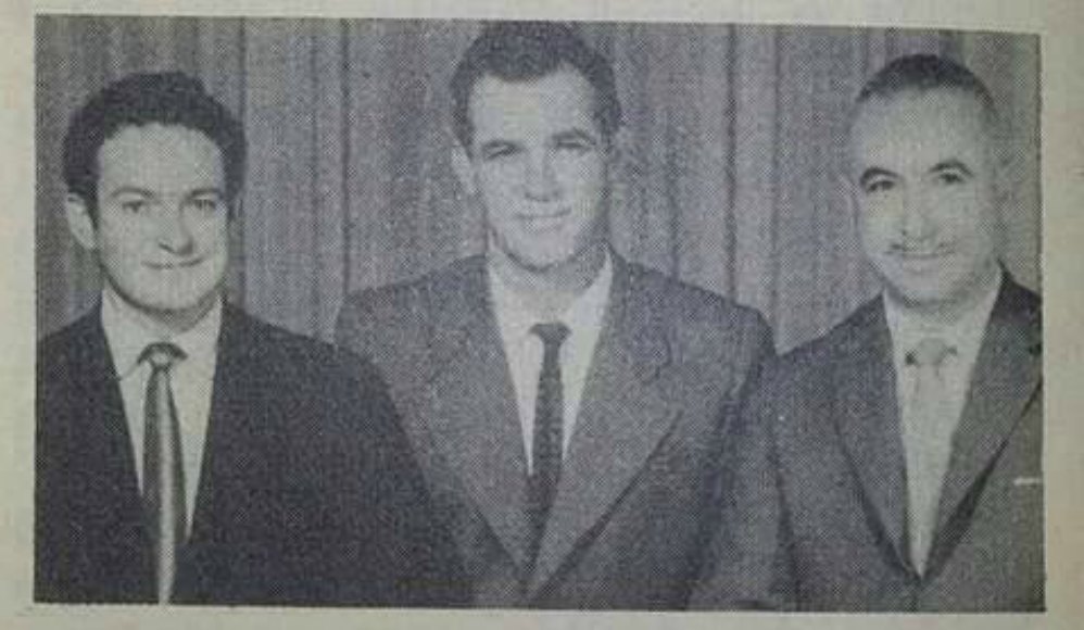 Primeira presidência brasilieira do ramo de Brasília. Presidente Angelo B. Pirilo e seus conselheiros Cyro Ludgero da Silva e Manoel Fco. Guido