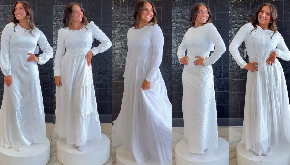 Conheça os novos modelos de vestidos brancos para o templo