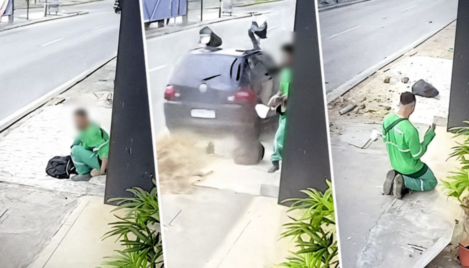 Trabalhador escapa de atropelamento em Aracaju e ora de joelhos