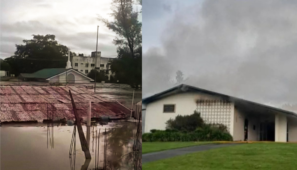 Capelas da Igreja de Jesus Cristo são afetadas por enchentes e incêndios
