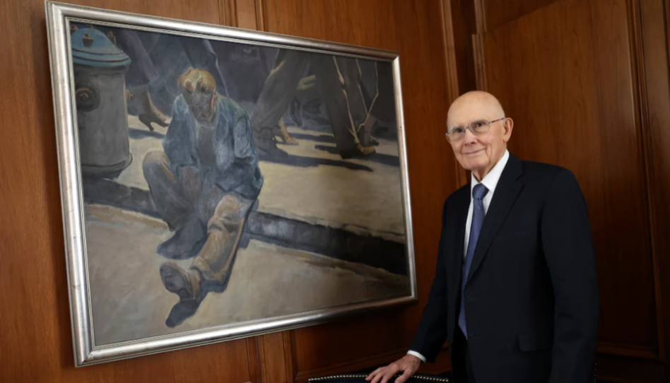 Por que o Pres. Oaks mantém esta pintura em seu escritório há mais de 40 anos
