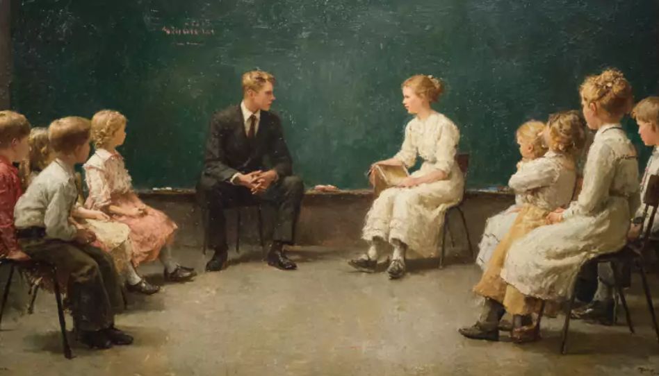 Imagem com dois adultos na sala e várias crianças. Sobrevivendo ao Mormonismo