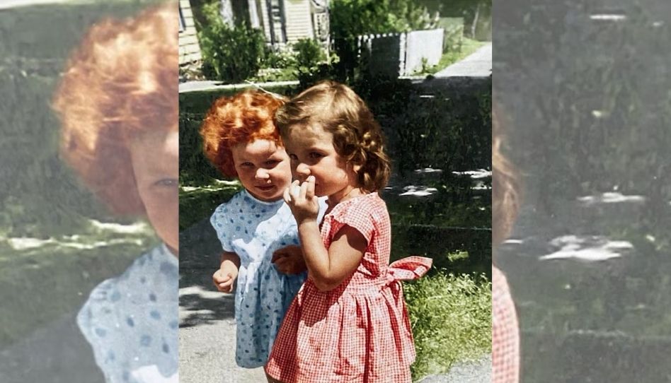 Virginia e Kathleen quando crianças.