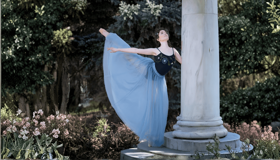 Bailarina que usa garment.