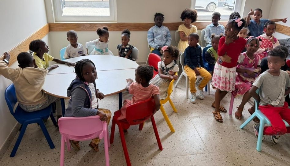 Primária na capela em Cabo Verde